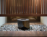Water Stone, Isamu Noguchi (American, Los Angeles, California 1904–1988 New York), Basalt; on a foundation bed of naturally rounded granite stones, Japan/United States