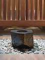 Water Stone, Isamu Noguchi (American, Los Angeles, California 1904–1988 New York), Basalt; on a foundation bed of naturally rounded granite stones, Japan/United States
