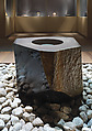 Water Stone, Isamu Noguchi (American, Los Angeles, California 1904–1988 New York), Basalt; on a foundation bed of naturally rounded granite stones, Japan/United States