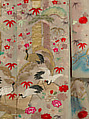 Outer Robe (Uchikake) with Mount Penglai, Crepe silk with paste-resist dyeing, stencil-dyed dots, silk- and gold-thread embroidery, Japan