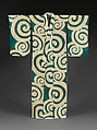 Summer Kimono (Hito-e) with Swirls, Printed gauze-weave (ro) silk with twisted wefts, Japan