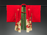 Daimyo Firefighter’s Ensemble (Kaji shōzoku) for Samurai Woman, Wool (rasha) with satin-weave silk appliqué and silk- and gold-thread embroidery, Japan