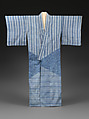 Summer Kimono with Pine Lozenge and Cherry Blossoms, Ramie with stencil paste-resist dyeing, Japan