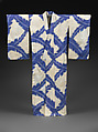 Summer Kimono with Banana Leaves, Kōbai silk with stitch-resist dyeing, Japan