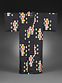 Meisen Kimono with Stylized Windows, Plain-weave silk warps with machine-spun silk wefts in partial double ikat (hanheiyō-gasuri), Japan