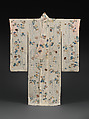 Summer Robe (Katabira) with Kemari Balls and Willow, Plain-weave ramie with paste-resist dyeing, stencil-dyed dots (suri-bitta), hand-painted details, and couched gold thread, Japan