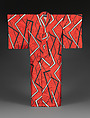 Meisen Kimono with Thunderbolts, Plain-weave silk in double ikat (heiyō-gasuri), Japan