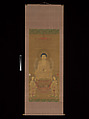 Triad of the Medicine Master Buddha Yakushi (Bhaisajya Buddha), Unidentified artist, Hanging scroll; ink, color, metallic paint, and kirikane (cut gold) on silk, Japan