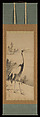 Cranes, Soga Shōhaku (Japanese, 1730–1781), Pair of hanging scrolls; ink on paper, Japan