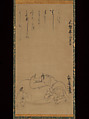 Hotei and a Child, Ono no Ozū (Ono no Tsū) 小野通 (Japanese, 1559/68–1631), Hanging scroll; ink on paper, Japan