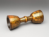 Large drum body with decoration of willow and waterwheel, Gold makie on black lacquer, Japan