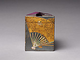 Rectangular box with decoration of scattered fans, Gold and silver makie with mother-of-pearl inlay, Japan
