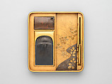 Writing box with decoration of seven deer in autumn grasses, Gold maki-e, inlaid mother-of-pearl, and lead on black lacquer, Japan