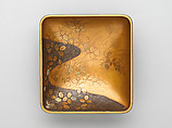 Writing box with decoration of seven deer in autumn grasses, Gold maki-e, inlaid mother-of-pearl, and lead on black lacquer, Japan