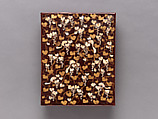 Writing box with decoration of grapes and squirrels, Black lacquer with mother-of-pearl inlay and gold painting, Japan (Ryūkyū Islands)