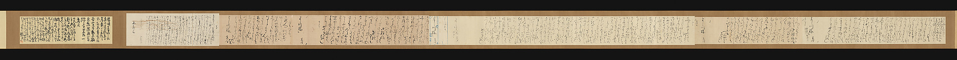 Five personal letters, Ōtagaki Rengetsu 太田垣蓮月 (Japanese, 1791–1875), Letters mounted as a handscroll; ink on paper, Japan