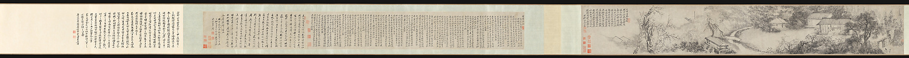 The Studio of Prolonged Soughing, You Yin (Chinese, 1732–1812), Handscroll; ink on paper, China