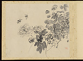 "Refined Elegance in the Four Seasons" (Shiji seiga), Album of Flower Paintings, Yamamoto Baiitsu (Japanese, 1783–1856), Album of twelve leaves; ink on paper, Japan