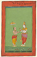 Vamana being blessed by King Bali, Opaque pigments with gold on paper, India (Andhra Pradesh)
