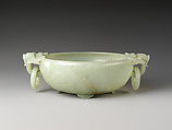 Bowl with sacred lily, Jade (nephrite), China