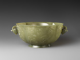 Bowl with floral design, Jade (nephrite), India