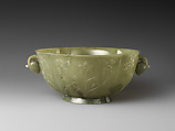 Bowl with floral design, Jade (nephrite), India