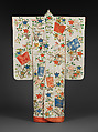 Woman's Overrobe (Uchikake) with Books and Mandarin Orange Branches ...