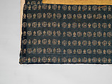Manjushri, the Bodhisattva of Transcendent Wisdom, Silk appliqué with damask, satin, brocade, and leather substrate with silver finish and embroidery with silk cord, China