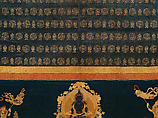 Manjushri, the Bodhisattva of Transcendent Wisdom, Silk appliqué with damask, satin, brocade, and leather substrate with silver finish and embroidery with silk cord, China