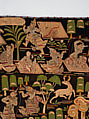 Scenes from the Thiri Rama, the Burmese adaptation of the Ramayana, U Paw Hnyun (Burmese, second half 19th century), Pictorial textile hanging (kalaga); appliqué and embroidery on velvet with applied sequins, glass seed pearls, gold-gilt and silver-gilt metal thread, Myanmar (Burma), Yangon or Mandalay