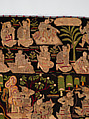 Scenes from the Thiri Rama, the Burmese adaptation of the Ramayana, U Paw Hnyun (Burmese, second half 19th century), Pictorial textile hanging (kalaga); appliqué and embroidery on velvet with applied sequins, glass seed pearls, gold-gilt and silver-gilt metal thread, Myanmar (Burma), Yangon or Mandalay