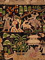 Scenes from the Thiri Rama, the Burmese adaptation of the Ramayana, U Paw Hnyun (Burmese, second half 19th century), Pictorial textile hanging (kalaga); appliqué and embroidery on velvet with applied sequins, glass seed pearls, gold-gilt and silver-gilt metal thread, Myanmar (Burma), Yangon or Mandalay