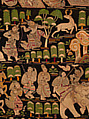 Scenes from the Thiri Rama, the Burmese adaptation of the Ramayana, U Paw Hnyun (Burmese, second half 19th century), Pictorial textile hanging (kalaga); appliqué and embroidery on velvet with applied sequins, glass seed pearls, gold-gilt and silver-gilt metal thread, Myanmar (Burma), Yangon or Mandalay