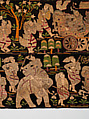 Scenes from the Thiri Rama, the Burmese adaptation of the Ramayana, U Paw Hnyun (Burmese, second half 19th century), Pictorial textile hanging (kalaga); appliqué and embroidery on velvet with applied sequins, glass seed pearls, gold-gilt and silver-gilt metal thread, Myanmar (Burma), Yangon or Mandalay