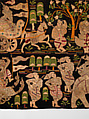 Scenes from the Thiri Rama, the Burmese adaptation of the Ramayana, U Paw Hnyun (Burmese, second half 19th century), Pictorial textile hanging (kalaga); appliqué and embroidery on velvet with applied sequins, glass seed pearls, gold-gilt and silver-gilt metal thread, Myanmar (Burma), Yangon or Mandalay