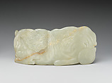 Carving with mythical beast, Jade (nephrite), China