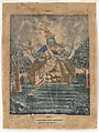 Goddess Matangi, Sasadhar Banarjee Indian, Lithograph, printed in black and hand-colored with watercolor, selectively applied glaze, West Bengal, Calcutta