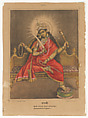 Goddess Matangi, Lithograph, printed in black and hand-colored with watercolor and selectively applied glaze, West Bengal, Calcutta