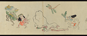 The Night Parade of One Hundred Demons, Tachibana Gadō 橘雅堂 (Japanese, active late 19th century), Handscroll; ink and color on paper, Japan