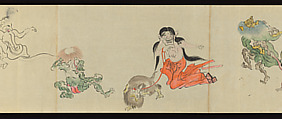 The Night Parade of One Hundred Demons, Tachibana Gadō 橘雅堂 (Japanese, active late 19th century), Handscroll; ink and color on paper, Japan