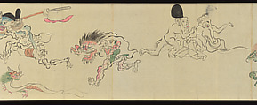 The Night Parade of One Hundred Demons, Tachibana Gadō 橘雅堂 (Japanese, active late 19th century), Handscroll; ink and color on paper, Japan