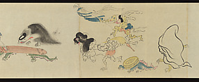 The Night Parade of One Hundred Demons, Tachibana Gadō 橘雅堂 (Japanese, active late 19th century), Handscroll; ink and color on paper, Japan