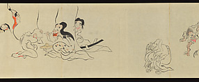 The Night Parade of One Hundred Demons, Tachibana Gadō 橘雅堂 (Japanese, active late 19th century), Handscroll; ink and color on paper, Japan