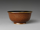 Bowl “Deer-Antler Sand”, Gan Erke (Chinese, born 1955), Marbled lacquer (xipi) with gold foils, gold rim, China