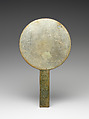 Mirror with handle, Bronze with black and red lacquer and silver maki-e, Japan