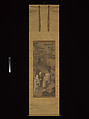 Three Laughers of Tiger Ravine, Sekishō Shōan 石樵昌安 (Japanese, active mid-16th century), Hanging scroll; ink, color, and gold on silk, Japan