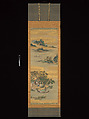 Yueyang Pavilion, Kanō Isen’in Naganobu 狩野伊川院栄信 (Japanese, 1775–1828), Pair of hanging scrolls; ink and color on silk, Japan