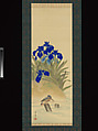 Irises, Suzuki Kiitsu 鈴木基一 (Japanese, 1796–1858), Diptych of hanging scrolls; ink and color on silk, Japan