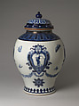 "The Archer" cistern, Attributed to Cornelis Pronk (Dutch, Amsterdam 1691–1759 Amsterdam), Porcelain painted in underglaze cobalt blue (Jingdezhen ware), China