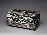 Box decorated with the Ten Symbols of Longevity, Sohn Daehyun (Korean, born 1949), Ottchil lacquer, wood, hemp, and mother-of-pearl, Korea